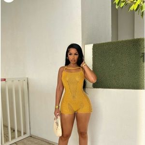 COPY - Yellow crochet romper
